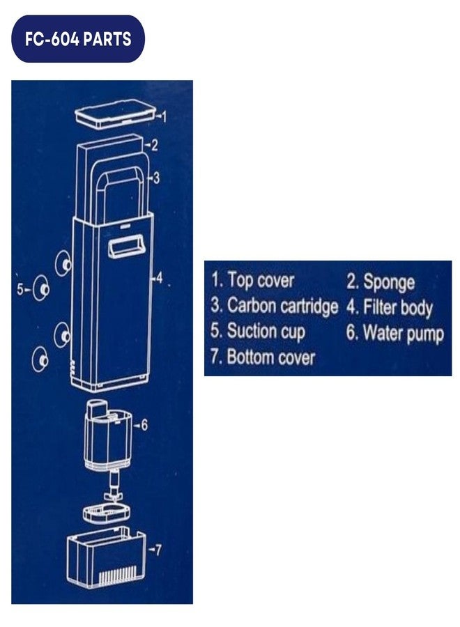 صندوق فلتر داخلي Dophin FC-604 لأحواض أسماك الزينة | مناسب للمياه العذبة والمالحة | معدل التدفق: 380 لتر/ساعة | مناسب لأحواض سعة 75 لترًا | (أصلي من متجر Tunai) - Image 5